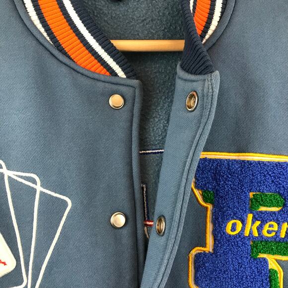 Men's New Wave Street Culture Poker Letterman Jacket Size XS - Picture 6 of 14